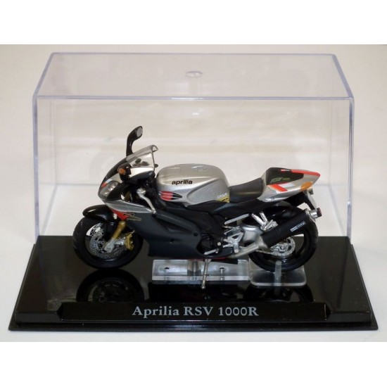 Machetă moto Magazine Models [1:24] - Aprilia RSV 1000R - Silver/Black